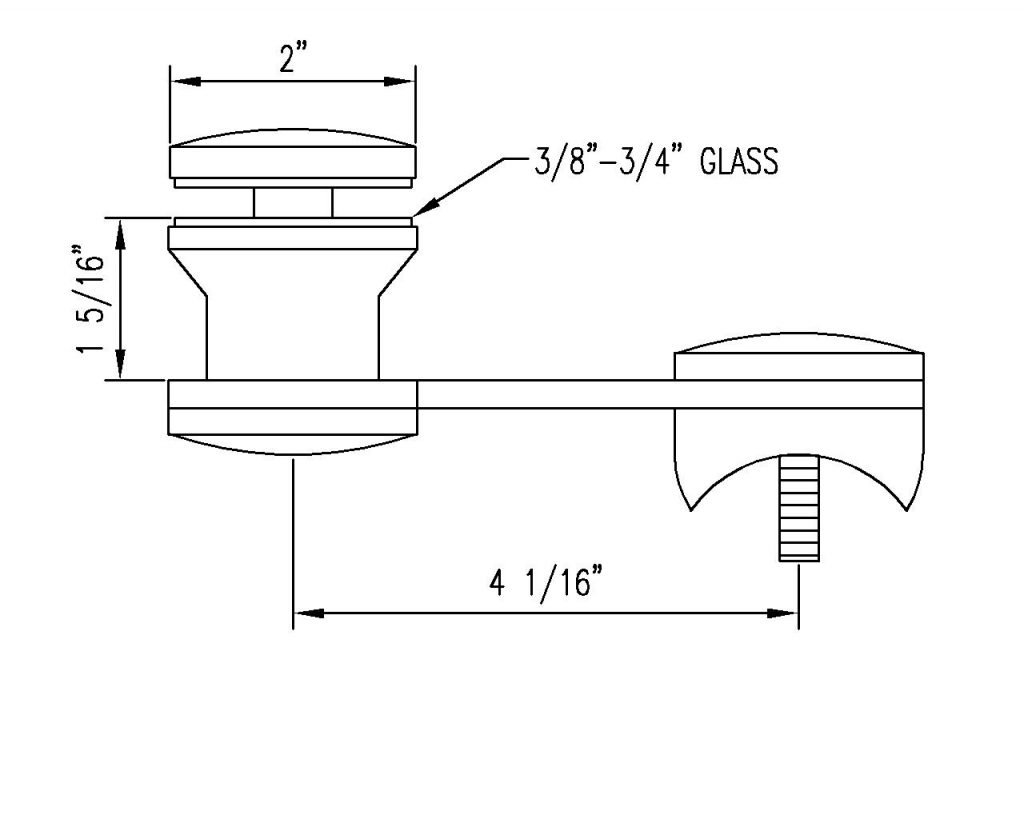 Baluster Spider System SS 316 One Way Glass Holder for 3/8″ & 1/2 ...