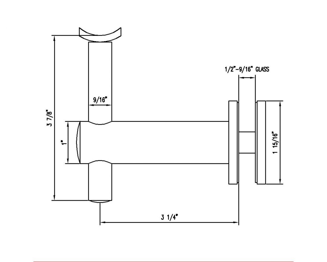 S.S. Glass Handrail Bracket for 1/2″ Tempered & 9/16″ Laminate | RINOX USA