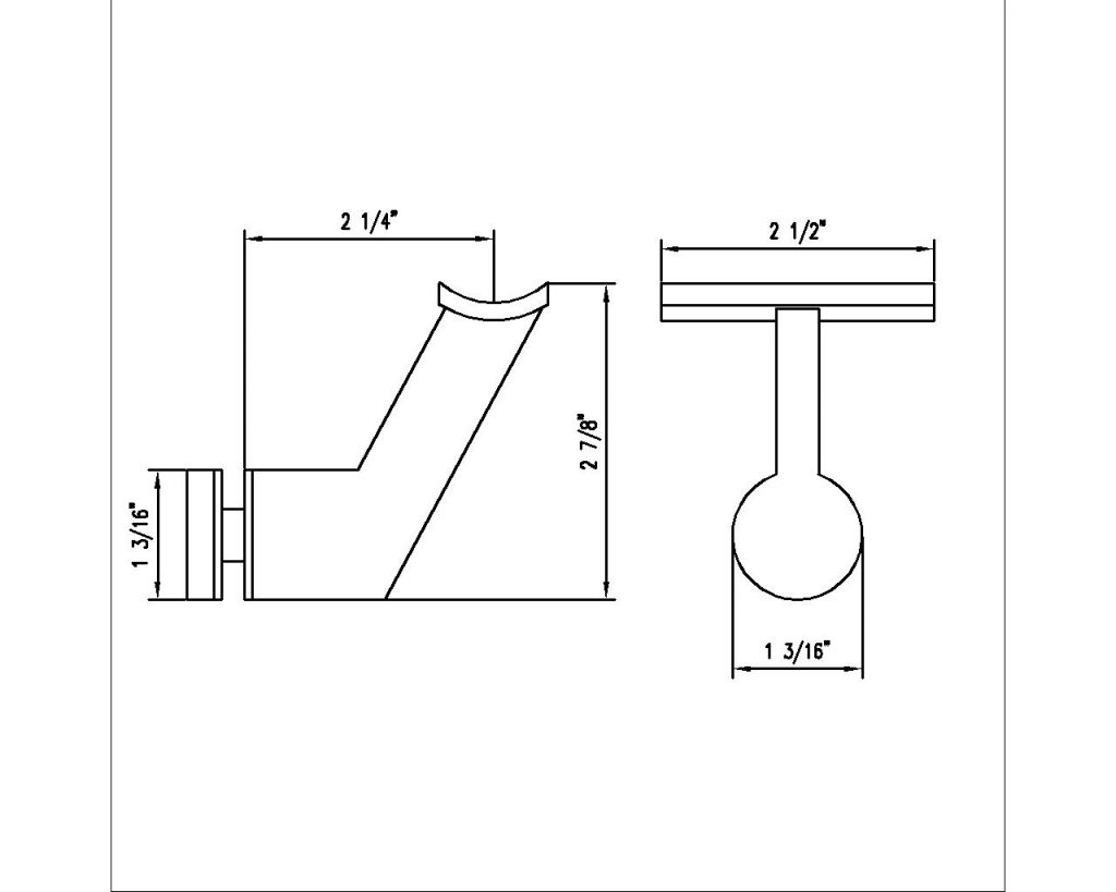 S.S. Glass Handrail Bracket for 1/2″ Tempered Glass RINOX USA